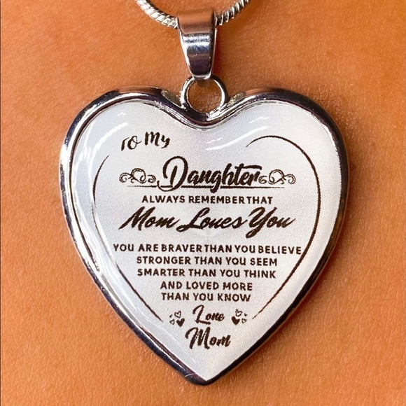 Jewelry - To My Daughter, Mom Loves You Necklace Silver Gift